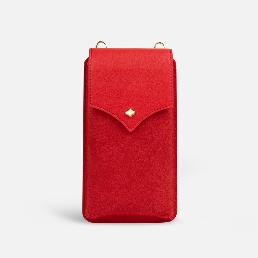 Phone Strap Set | Red Leather