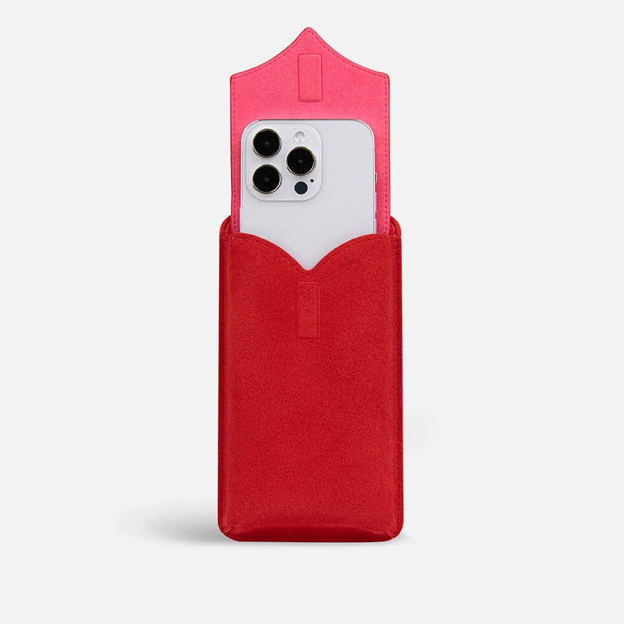 Phone Strap Set | Red Leather