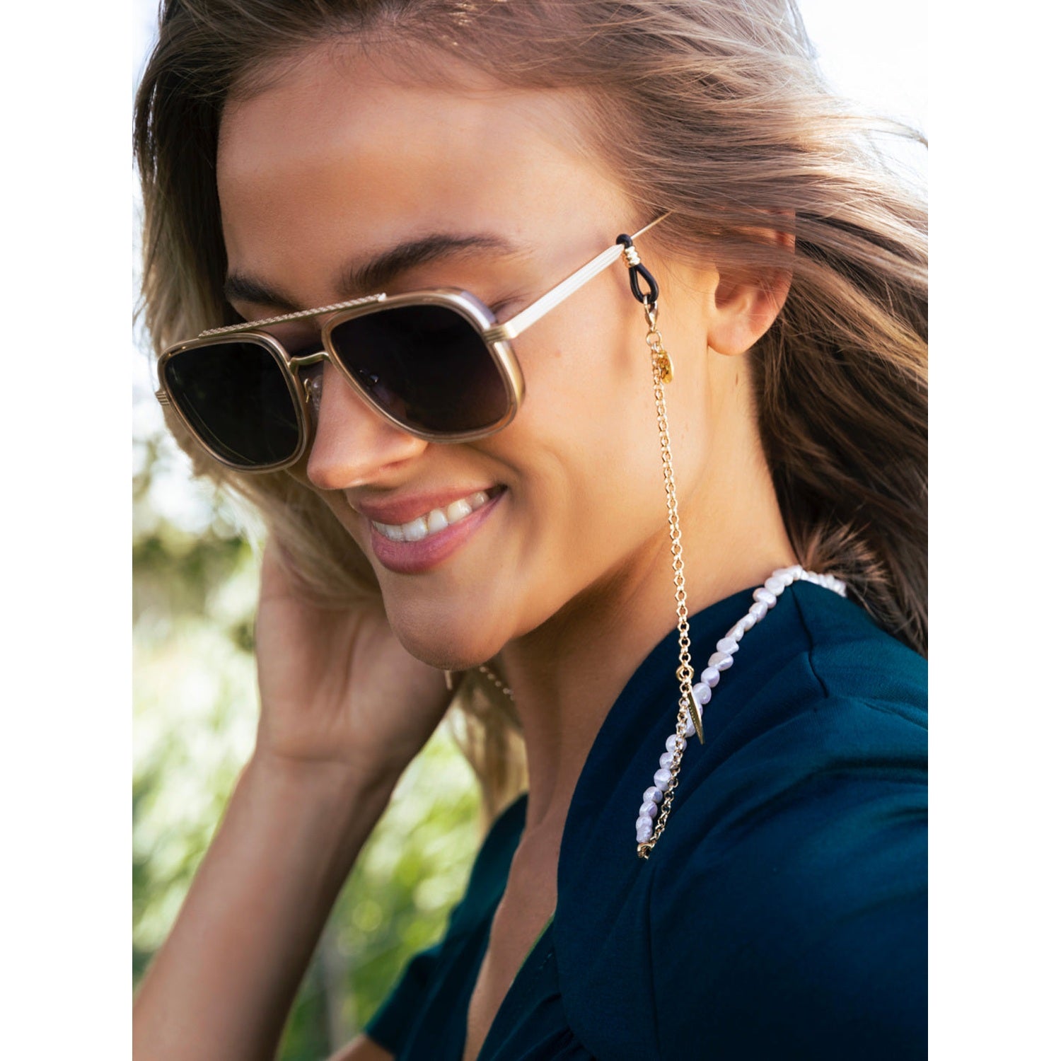 Pearl White Gold | Eye Glasses Chain